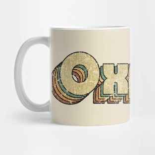 Oxford // Vintage Rainbow Typography Style // 70s Mug